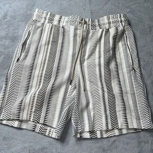 Jason Wu Shorts Mens Medium Knit Geometric Drawstring Zip Pocket Designer